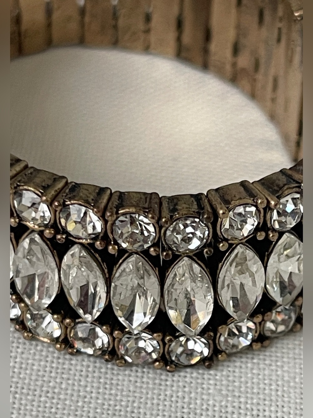 NWO J. Crew Crystal Marquise Stretch Bracelet - Clear Crystal Accent